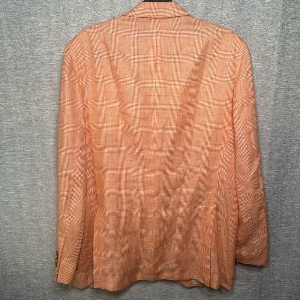 Kiton Napoli U818697 Orange Plaid Linen Cashmere Blazer Sport Coat EU 52/ US 42R - Picture 14 of 16